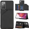 TTNAO Cover per Samsung Galaxy S20 FE/S20 Lite Custodia Flip Wallet con Slot per Schede Pelle Sintetica Magnetico case Funzione Stand E Cinturino da Polso Caso+1*Protezione per Lo Schermo(Nero)