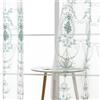 BYSURE Set di 2 tende con fiori ricamati, per camera da letto, soggiorno, sala da pranzo, casa di campagna, con occhielli, 140 x 145 cm, verde
