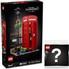 BRICK Flip Lego 21347 - Cella telefonica londinese con rivestimento in polisacco, set decorativo da scrivania, idea