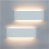 KICAAO 2pz LED Moderne Applique 12W Bianco Caldo 3000K, 28.5CM | Lampada Interno LED Moderne Applique da Parete Illuminazione Alluminio per Casa Soggiorno Camera da Letto Scale