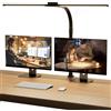 SIBRILLE Lampada Da Scrivania, Lampada Da Architetto Ruotabile Per Ufficio, Luce Da Scrivania Per Computer Luminosa E Dimmerabile, Lampada Da Scrivania Regolabile Con Collo D'oca (Nero)