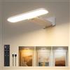 FULEN Luce Per Quadri Senza Filo, Lampada Da Parete Ricaricabile, Luci LED Applique Con 3 Temperature Di Colore, Telecomando, Luce Per Specchio E Dardo, Bianco