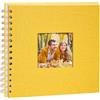 Vienrose Album Fotografico in Lino, 20,5 x 20,5 cm Libro dei Ricordi con 40 Pagine Bianche Fai Da Te per Viaggi Famiglia Matrimonio Natale, Giallo