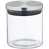 DRW Barattolo da cucina in vetro borosilicato da 450 ml e coperchio in acciaio inox 10 x 10 x 10 cm