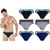 Navigare 6 Slip Uomo Underwear Mutanda Intimo Elasticizzato Elastico Esterno Varie Fantasie (XXL, 21026)