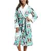 Riou Vestaglia Donna Invernale Pile Lunga Accappatoio con Stampa Animalier Manica Lunga Vestaglia Lana Elegante Camicia da Notte Sexy Flanella Taglie Forti