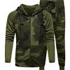 Riou Tuta Sportiva Camuffare Uomo Tuta Da Ginnastica con Zip 2 Pezzi Set Maschio Giacca Con Cappuccio e Pantaloni Autunno Inverno