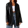 JCMoniDun Donna Plus Size PU Giacca In Pelle Manica Lunga Moda Inverno Moto Biker Outwear Cappotti Oversize Risvolto Giacca, Nero , M