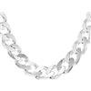 Tuscany Silver Collana da uomo in argento sterling Curb da 7,9 mm, lunghezza 51 cm/20