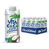 Vita Coco Acqua Di Cocco Extra 12x330 ml, Senza Glutine, Ricca Di Vitamina C E Potassio, Gusto Cocco