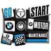 Nostalgic-Art Set di magneti retrò, 9 Pezzi, Official License Product (OLP), BMW - Motor - Idee Regalo per Amanti BMW, Decorazione del Frigorifero, Design Vintage