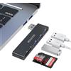 MOGOOD USB Hub, adattatore USB multiport, 5 in 1 USB con 1 × USB 3.0, 2 × USB 2.0, lettore di schede SD/TF, compatibile con laptop per PC, desktop, Mac, MacBook, Notebook, PS4, Xbox, Wii