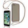 Coalbooliy Cover per iPhone 7/8/iPhone SE 2022/SE 2020 4,7 con Cordino per Cellulare, Custodia Silicone Collana Sottile Case Protezione della fotocamera Antiurto con Necklace per iPhone 8, Cachi