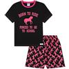 thepyjamafactory Born To Ride Forced To Go To School Ragazze Corta Cotone Pigiama Pjs per Bambini (15-16 Anni)