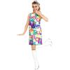 Fun Shack Vestito Hippie Donna - Costume Anni 70 per Carnevale, Abito Vintage Donna per Feste e Party a Tema, S