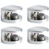 Sayayo Reggimensola Vetro Morsetto di Vetro Solido Staffe per Mensole in Vetro per Ripiani in Legno/Vetro di Spessore 5-8MM, Cromo Lucido, 4 Pezzi, EBL3008-4P