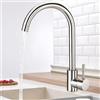 Virklyee Rubinetto cucina inox Rubinetto Lavello Cucina Miscelatore da cucina monocomando, Dell'Acqua Calda e Fredda Adattatore, Facile da installare e pulire, A forma di C (Argento)