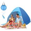 KOMCLUB Tenda da spiaggia pop up, portatile, extra leggera, automatica, Sun Shelter per 1-2 persone, inclusa borsa per il trasporto e pioli, tenda da spiaggia per famiglia, spiaggia, giardino, campeggio (blu)