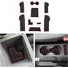 CDEFG Compatibile con VW T Cross 2018-2023 2024 2025, Tappetino Antiscivolo Antipolvere Antigraffio Tappetini in Gomma Portabicchieri Auto T Cross 2024 Accessori (rosso)
