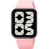 Gosasa Orologio digitale a LED con quadrante grande, data, ora, 3 bar, impermeabile, orologio sportivo da uomo e donna, L Rosa Nero, Sportivo