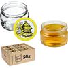 KADAX Piccoli vasetti per conserve da 250 ml, con coperchio, ermetici da regalare, mini barattoli per miele e spezie (50 pezzi, alveare)