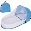 Fauitay Lettino da Viaggio per Bambini, Lettino da Viaggio Portatile Bambino con Zanzariera e Giocattoli, Culla Pieghevole Culla Pieghevole Lettino da Viaggio Lettino da Viaggio Lettino (Cielo blu)