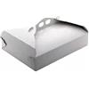 GR CARTOTECNICA 10 pezzi Scatola per torta rettangolare in cartone bianco e oro con maniglia, Porta dolci, pasticcini biscotti per asporto varie misure 15x21 cm