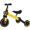 HUOLE Triciclo 2 in 1 (giallo) (peso massimo 25 kgtelaio in metallo leggero per bambine e bambini, mini bicicletta senza pedali con ruote in plastica resistenti alla foratura,