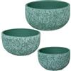 DRW Set di 3 vasi in ceramica in verde 20 x 20 x 11,5 cm