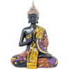 DRW Figura di un Buddha Abito Mosaico in Resina Multicolore 11x16x22 cm