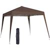 AND HOME Gazebo 3x3 Pieghevole Impermeabile, Richiudibile, ANTI-UV, Borsa Per Trasporto Inclusa, Stabile E Durevole, Gazebo 3x3 Con Struttura In Acciaio E Corde Antivento, Marrone