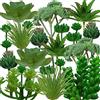 QUOZUO 22 piante grasse verdi artificiali, mini piante grasse finte per fai da te, terrario domestico, decorazione floreale, giardino, decorazione per ufficio (senza vaso)