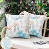 LRartdeco Esterno Impermeabile Federe Cuscini per Divano Blu Copricuscini 40x40 Fiore Estivo Copri Cuscini per Divano Decorativi Set di 2 Copricuscino per Giardino da Esterno Divano Decor