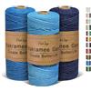 OurTop Corda Macramè 3mm Set, 3mm x 100m Filo Macrame Corda Macramè Filo Morbido Filato Macrame per Fai Da Te, Artigianato, Lavori a Maglia, Lavori Decorativi(Azzurro Cielo, Blu, Blu Scuro)