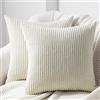 Topfinel Federe de Cuscini 30x30 in Velluto a Coste per Divano Beige Latteo Copricuscini Quadrati Elegante Decorativa per Salotto Moderno Cuscino Cerniera Invisibile per Camera da Letto Set 2 Pezzi
