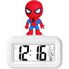 HOAQPPOY Spiderman Sveglia Digitale da Comodino Bambini, Spiderman Bambina, Sveglia Intelligente Bambina con Temperatura Data Snooze, Sveglia Digitale per Bambini,Spiderman Bambina Regalo (bianco3)