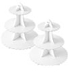 Soleebee Supporto per torte in cartone, 3 ripiani, supporto per cupcake, porta muffin, accessorio per feste di compleanno, matrimonio, feste, torte, panini, 2 pezzi, colore bianco