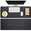 Panelee 2 Tappetini da Scrivania in Feltro 80 x 30 cm Proteggi Sottomano Antiscivolo Grande Tappeto Protettivo Minimalista Desk Pad per Computer Tastiera Mouse Laptop Gaming Ufficio, Grigio Scuro