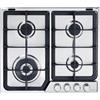 De Longhi Piano Cottura 4 Fuochi a Gas 60 cm (1 Bruciatore Tripla Corona) colore Inox - PFI 46 GH Linea Professional