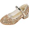 BOTCAM Mary Jane - Scarpe basse da bambina, da principessa, da uomo, da ballo, da principessa, eleganti, piatte, ballerina, per feste, da spiaggia, per bambini, gold, 25