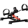 HOMCOM Mini Cyclette per Riabilitazione con Altezza e Resistenza Regolabile e Display LCD, in Acciaio e ABS, Nera e Rossa