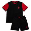 hermet Milan, Pigiama Corto Ragazzo Cotone, T-Shirt Maniche Corte e Pantaloncino, Pigiama Ragazzo Cotone Leggero Estivo, 100% Jersey di Cotone, Rosso e Nero, 10 Anni