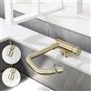 ONECE Rubinetto Cucina Oro Pieghevole con 2 Modalità, Miscelatore Sottofinestra con Ugello Rotante, Rubinetti Abbattibile per Lavello Girevole a 360°, Acciaio Inox, Aeratore Rimovibile
