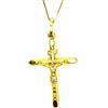PEGASO GIOIELLI - Collana in Oro Giallo 18kt (750) Catenina Veneta Croce Cristo Smussata Donna Ragazza Bambini