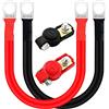 HuaLiSiJi Cavi Inverter Batteria 12V 24V Cavi Batteria Auto con Occhielli 16mm² 5AWG SC16-8, per Auto, Camion, Solare, Marine, Moto (50CM+2BT)