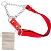 AVANZONA Martingale Collare Semistrozzo per Cani con Catena e Pelle. Addestramento. M. Rosso & Rosso