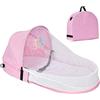 Fauitay Lettino da Viaggio per Bambini, Lettino da Viaggio Portatile Bambino con Zanzariera e Giocattoli, Culla Pieghevole Culla Pieghevole Lettino da Viaggio Lettino da Viaggio Lettino (Rosa)