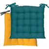 Atout Ciel Cuscino quadrato bicolore, 40 x 40 cm, colore: Blu anatra/senape