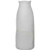 DRW Vaso da pavimento in ceramica bianco e crema sabbia 16x16x40 cm