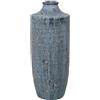 DRW Vaso da pavimento in ceramica in grigio chiaro rustico 17x17x42 cm